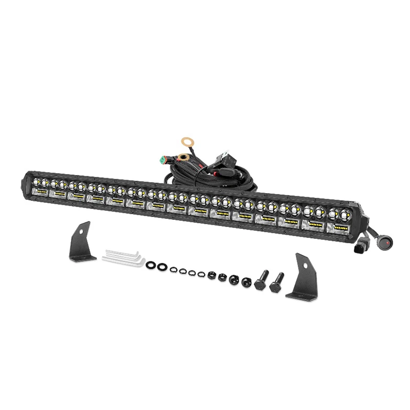 

34 Inch 270W Tractor Trucks Straight Dual Row Led Light Bar And Oem Wire Harness