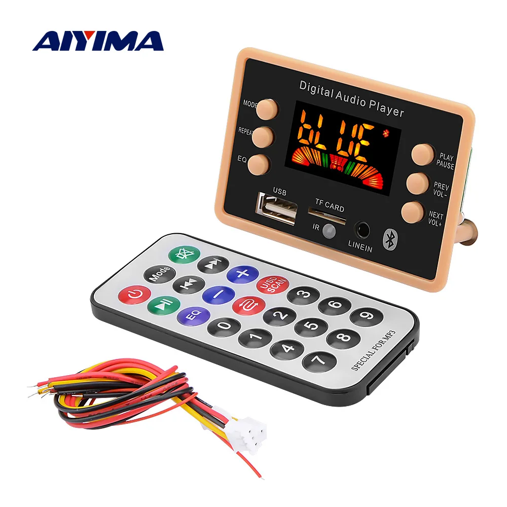 

AIYIMA BT 5.0 MP3 Player Audio Decoder Board Color Screen FM Radio USB MMC SD MMA Card Decoding Module DIY Amplifier