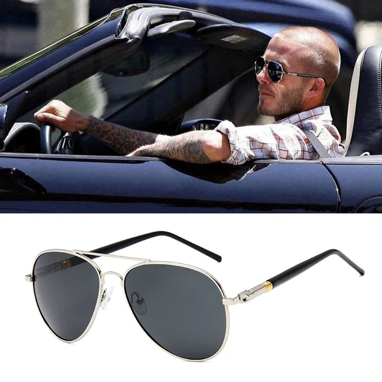 

DCOPTICAL Double Bridge Sunglasses Brow Bar Old Fashion Retro Vintage Round Oversized Business Men Italy Brand Polarized Lens