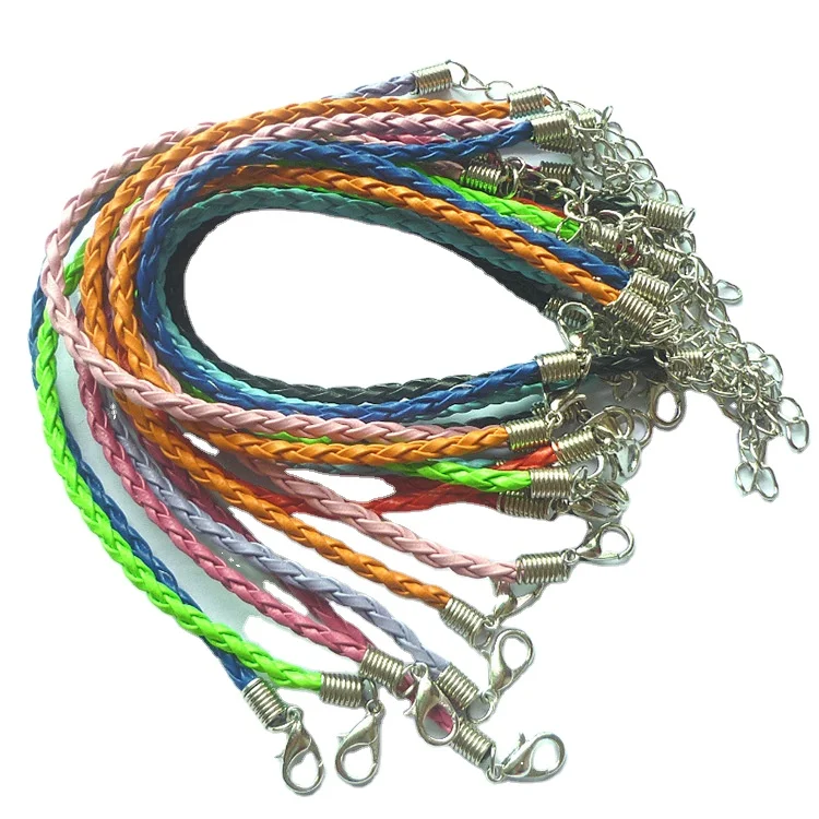 

2023 Wholesale Diy Jewelry Accessories Pu Leather Rope Leather Braided Pendant Necklace Rope