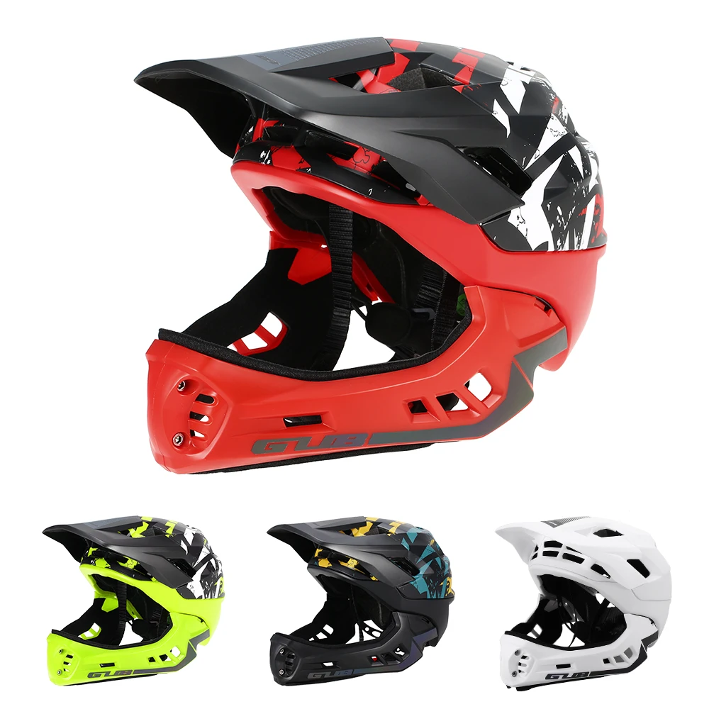 

GUB Cycling Helmet for Child Skating Skiing Reflective Safety Helmet with Visor and Warning Light Detachable Full Face Helmet