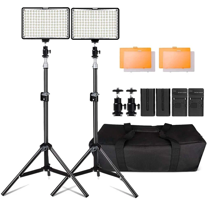 

Professional photo and video led light kit led video film studio panel lamp video lighting kit with batteries adjustable color