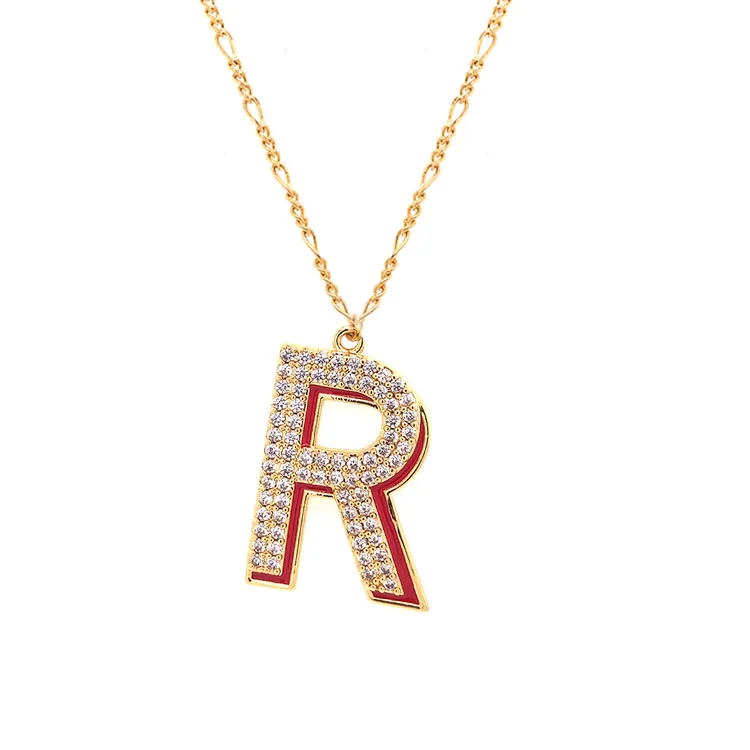 

VeFruit Rock Letter R Necklace costume jewelry accessories Private Label 2021 fashion trendy chic ins