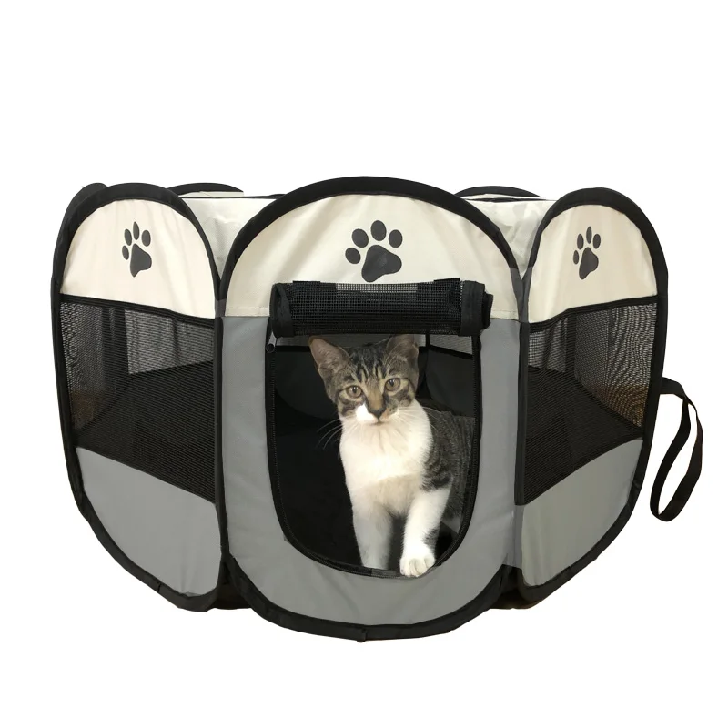 

Portable foldable oxford cloth octagonal fence cat delivery room cat universal tent Pet Carrier Bag dog house