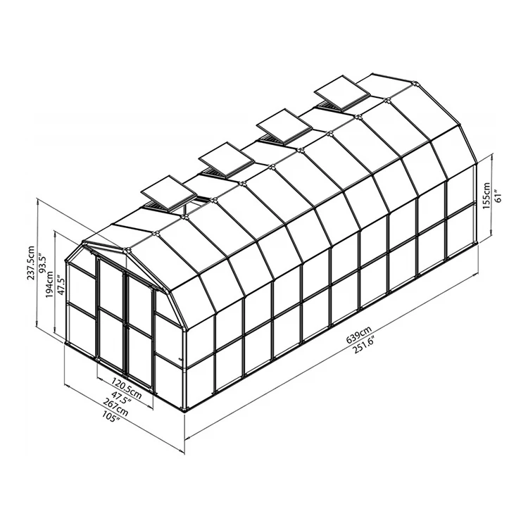 

Skyplant Waterproof Polycarbonate Garden Greenhouse,Sunshade With Aluminium Green House