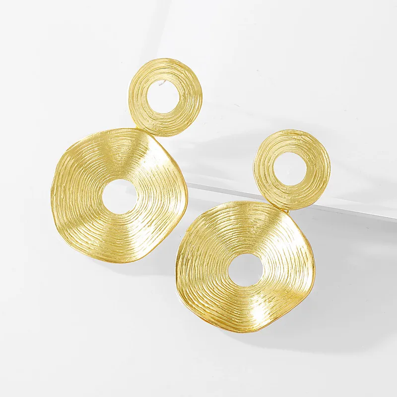 

Hot Selling Circle Round Earrings Gold stud Earring Styles Trendy Geometric JewelryFor Women, As photos