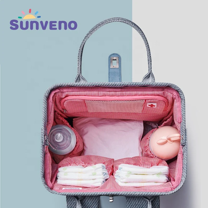 

SUNVENO 2019 New Diaper Bag Backpack Large Capacity Waterproof Nappy Bag Kits Mummy Maternity Travel Backpack Nursing Han