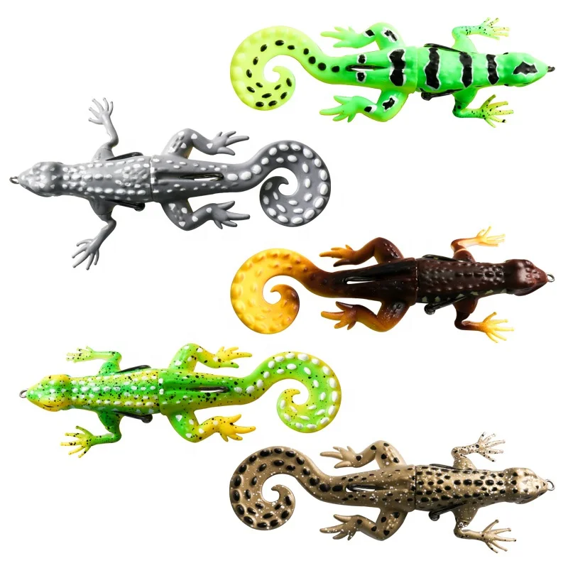 

New arrival 13cm 20g saltwater soft plastic lures floating fishing lure soft gecko lizard chameleon bait with hook