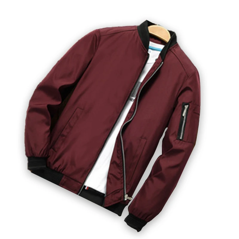 Youth Casual Long Sleeve Coats Men Casual Stand Collar Blank Jackets