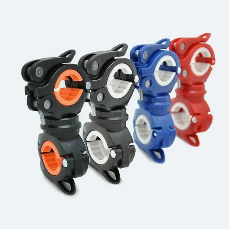 

360 Degree Rotation Flashlight Holder Torch Clip Mount Bicycle Front Light Bracket Cycling Accessories