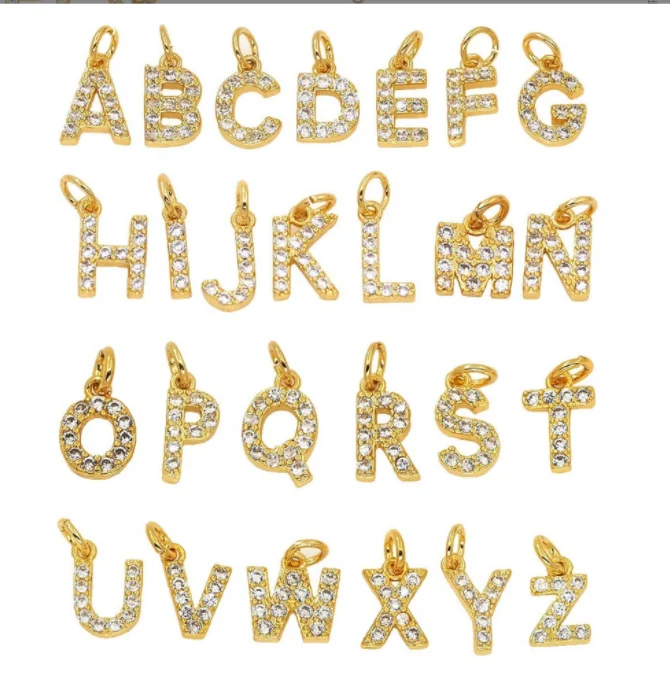

14K Zircon Inlaid English 26 Letter Pendant Pendant diy Jewelry Accessories Handmade pendant manufacturers wholesale