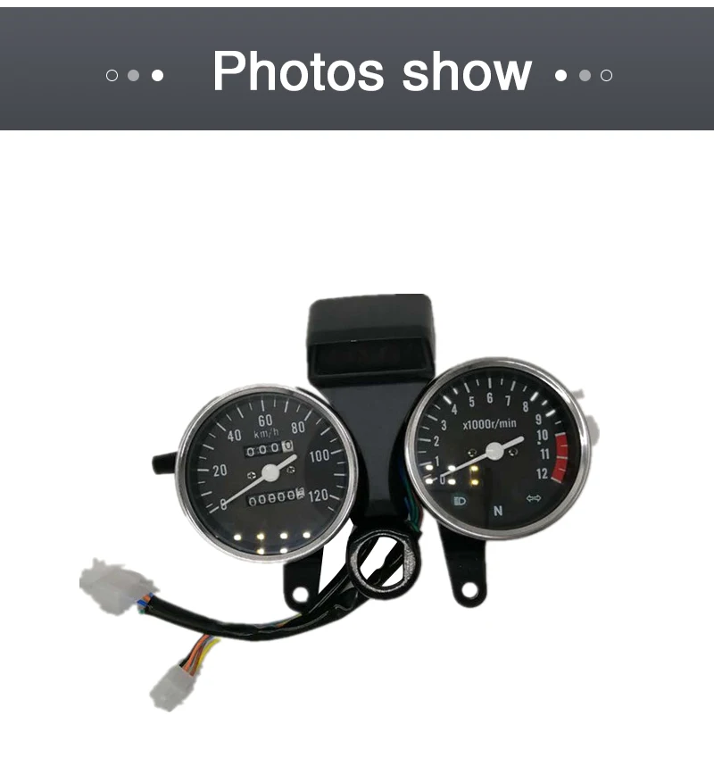 Motorcycle Electrical System Meter Black Speedometer For Gn125 Mechanical Tachometer With