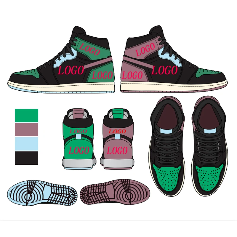 

High-end custom sports shoes flat basketball casual shoes Custom Jordan 1 Shoes Men Sports Customize Logo BACKBOARD SNEAKER