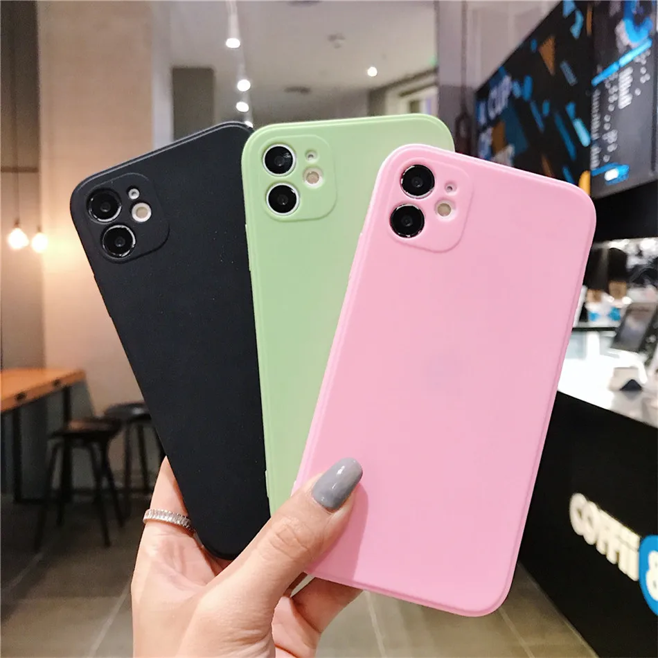 

For iPhone 12 Pro Max Matte TPU Case Black,HOCAYU Candy Color Matte Frosted Blank Phone Cases for UV Printing Fundas, Black,blue,matcha green,red,white,yellow,wine red