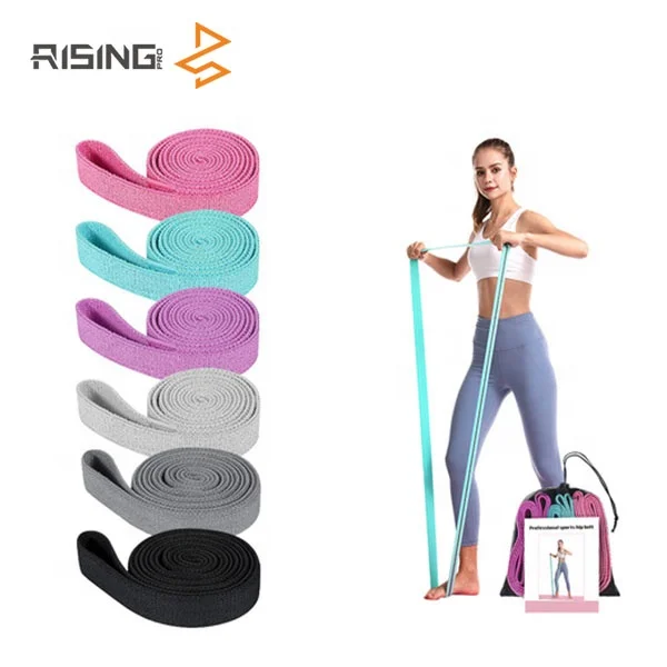 

Rising Heavy Duty Stretch Elastic Bands with 3 Resistance Levels Long Fabric Resistance Bands Set Women, Black,gray,green,purple (could be customized)