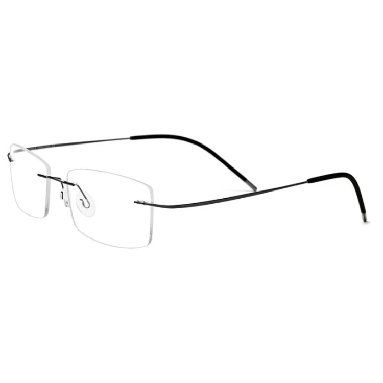 

Wholesale ultra-light titanium alloy square myopia glasses men women rimless frame