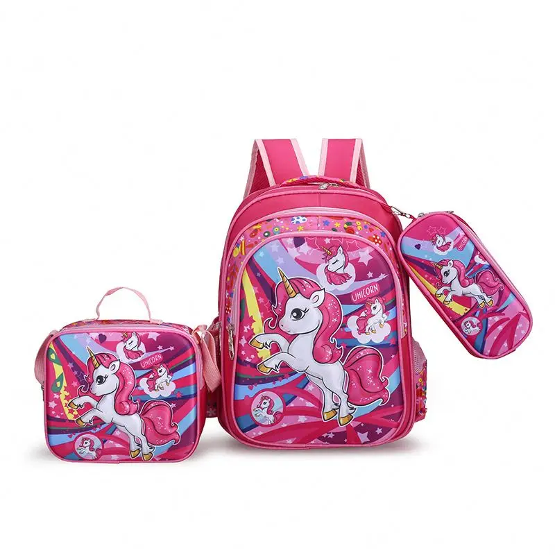 

Customizable Hot Selling School Bag Set Cartoon Princess Unicorn Cute Backpack school bags mochila escolar