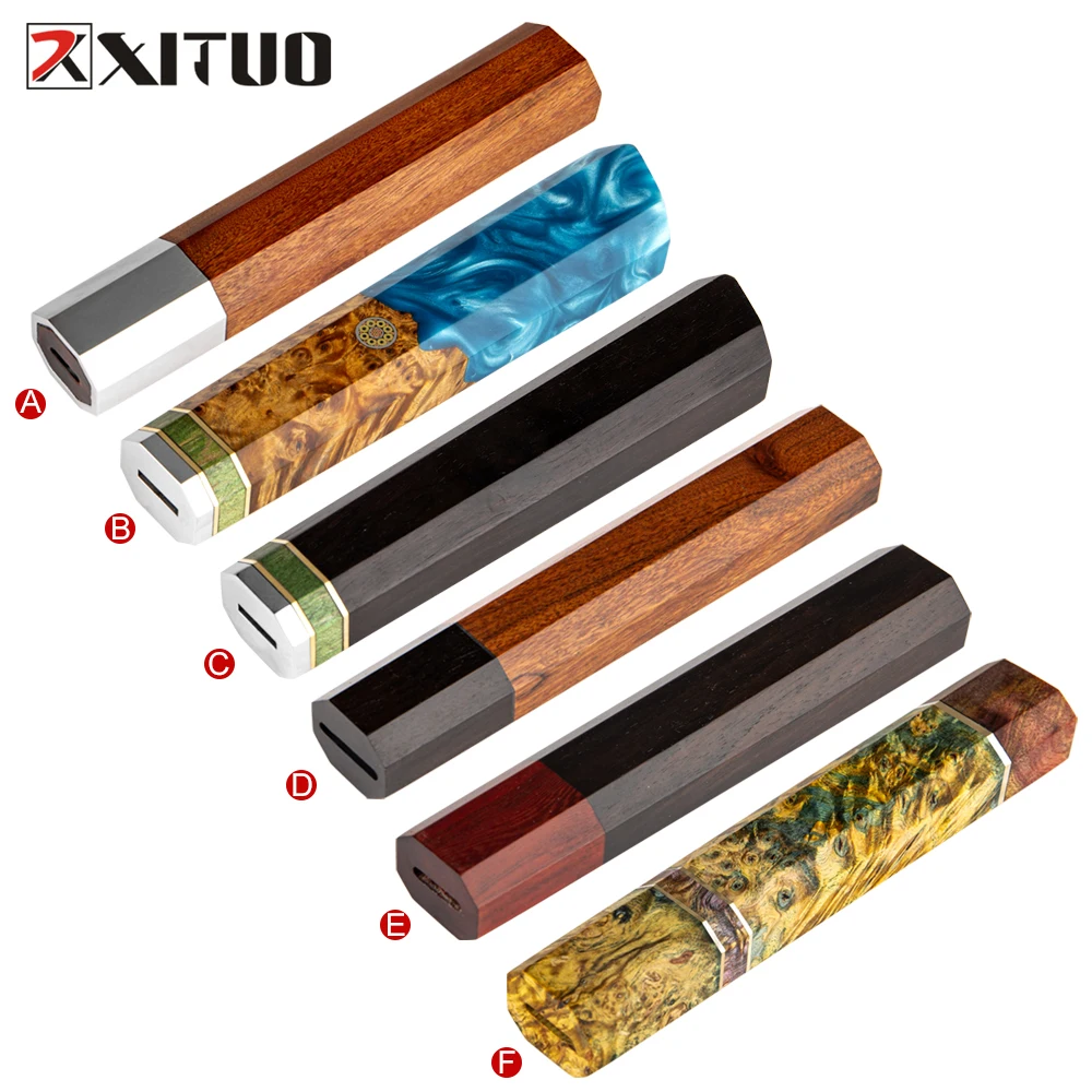 

XITUO DIY Knives Handle Kitchen Knife Octagonal Wooden Handle Chef Santoku Handmade knives making Parts supplies