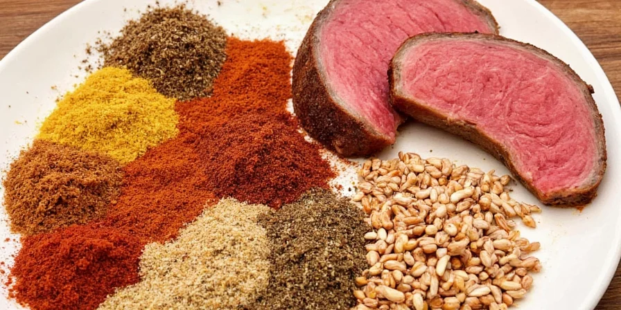 Chef rubbing spice mix into brisket