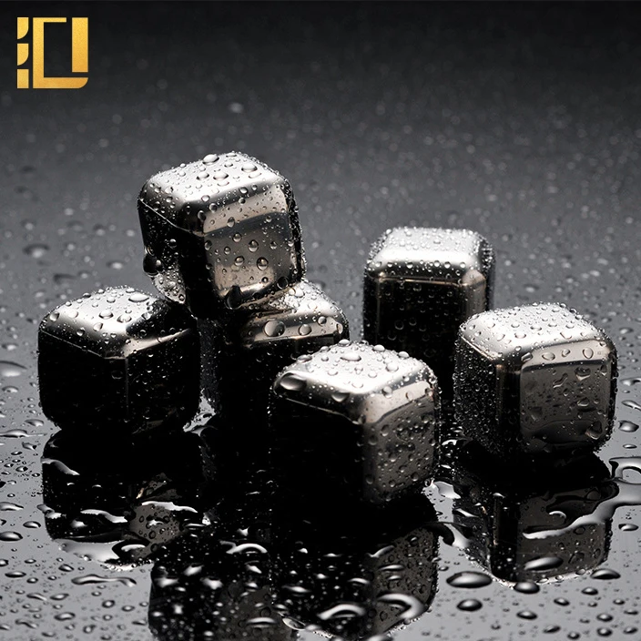 

Food Grade Stainless Steel Ice Cube Whiskey Stones Beer Cubes Cola, Silver