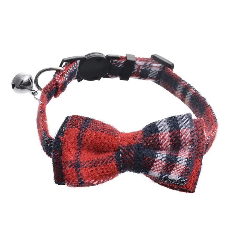 

Cute Christmas Bowknot Adjustable Pet Cat Dog Collar With Buckle, Customized color