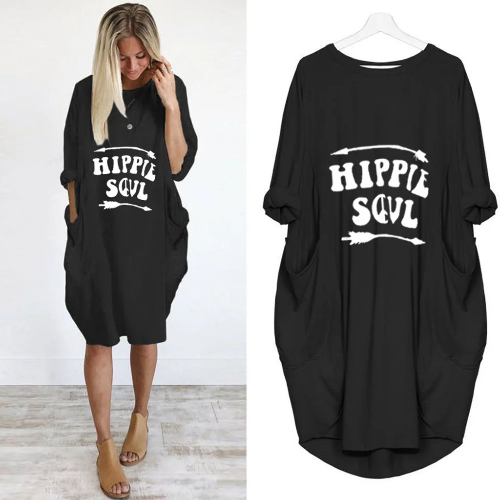 

Rummandy 2021 Women's new summer oversize short-sleeved maternity hippie soul print dress loose plus size dress, Customized color