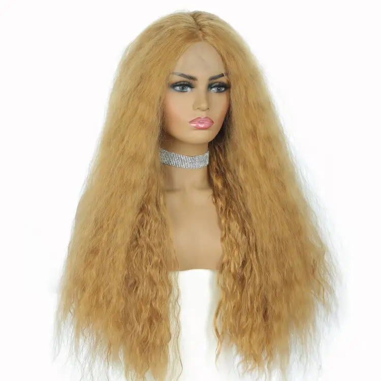 

Wholesale heat safe fibra dropshipping women high quality synthetic silk swiss bouncy curl full lace front wigs