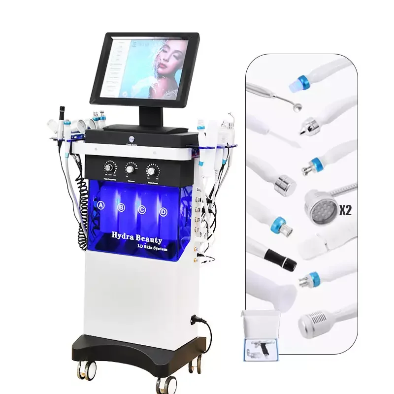 

Big screen 14 in 1 bio rf cold hammer diamond tip microdermabrasion facial skin care machine