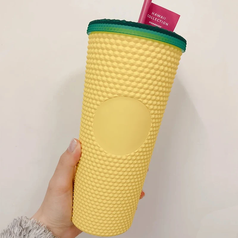 2021 double wall plastic polygon pineapple tumbler studded reusable cups with lid and straw
2021 double wall plastic polygon pineapple tumbler studded reusable cups with lid and straw