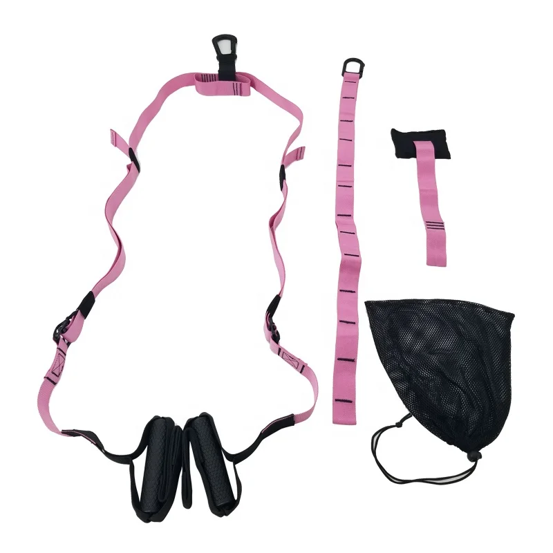

Multifunction Durable Strength Fitness Suspension Trainer Straps Bands Kits, Yellow,pink,black or accept custom