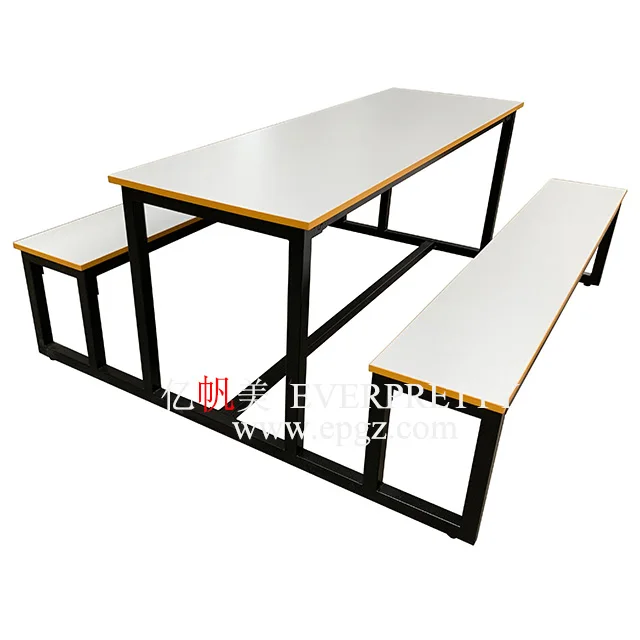 
China Fiberglass Coloured Canteen Restaurant Dining Tables and Chairs Sale 