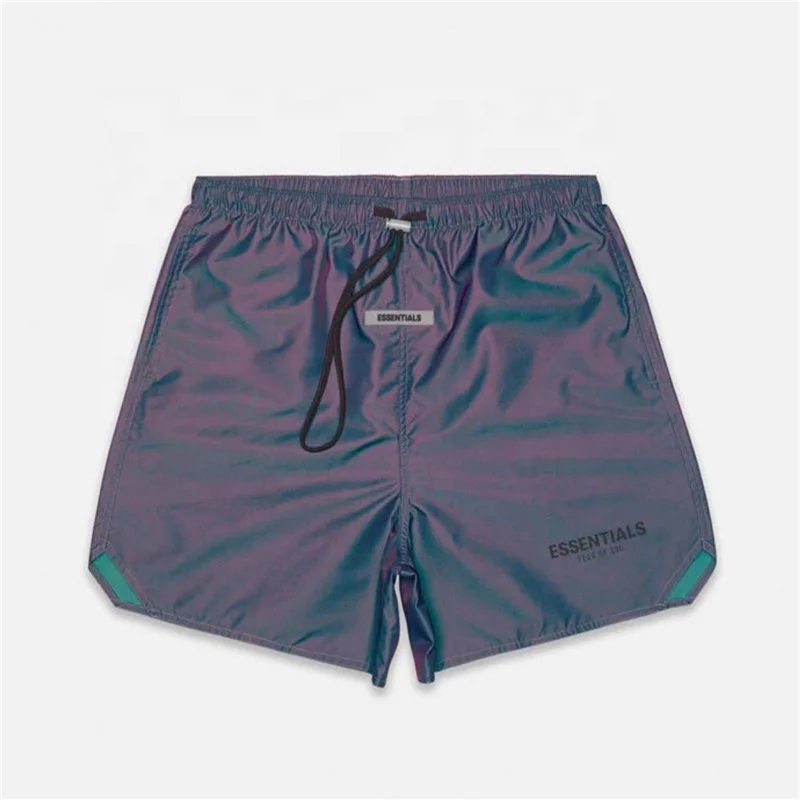

Ladies FOG Trendy Elastic Waist Shorts ESSENTIALS Printed Logo 3M Reflective Colored Nylon Pants Men's Casual High Street Shorts