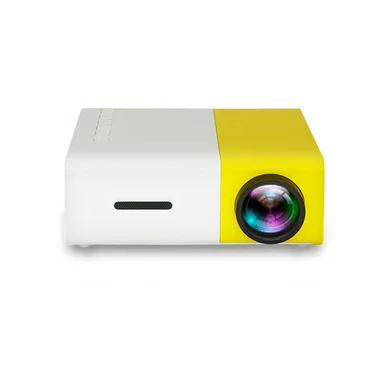 

Portable projector mini Built-in Battery HD 1080P Mini Projector YG300 with TV Tuner Outdoor Home Theater mini led projector, Yellow+white