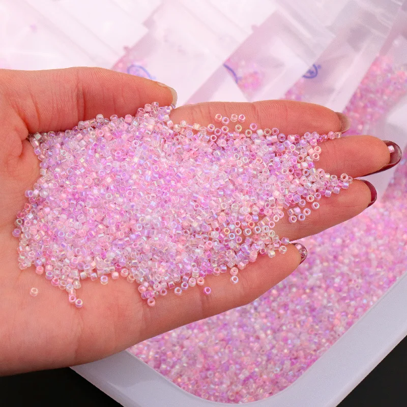 

Factory hot selling inside rainbow color glass seed beads bulk bag wholesale