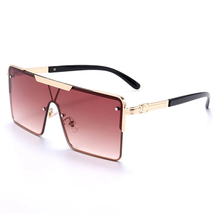 

Fashion Oversized Designer 2020 Luxury Uv400 Shades Fashion Glasses Flat Top Sunglasses, Picture shows