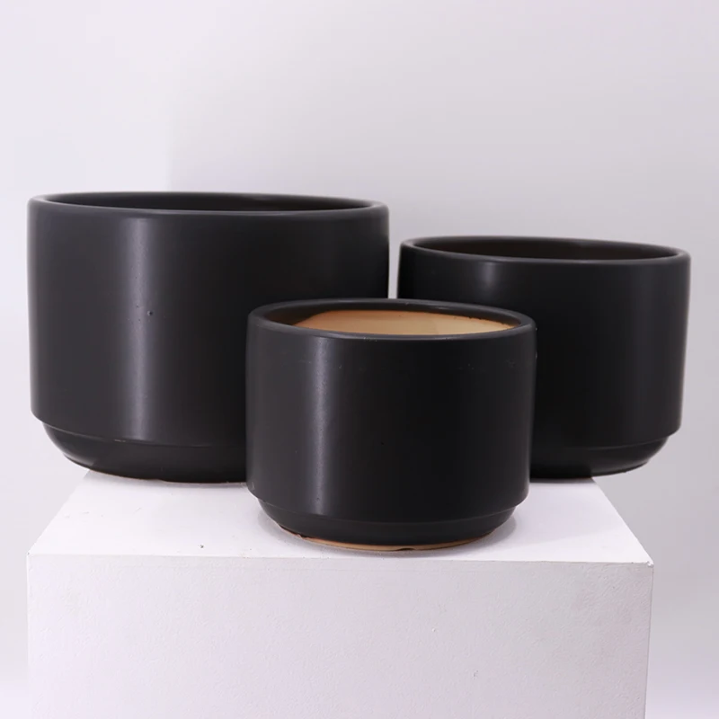 

China Supply Wholesale Garden Decoration Round Glazed Large Big Ceramic Fower Pots, White