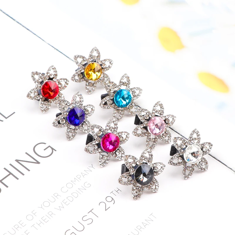 Luxury Vintage Shoe Laces Decorations Shiny Rhinestone Shoe Charms with Metal Shoelace Clips for Faux Jeweled Sneakers