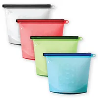 

2019 New FDA Approved 1000MLRecyclable Freezer Bag BPA Free Reusable Silicone Food Storage Bag for Keeping Foods Fresh