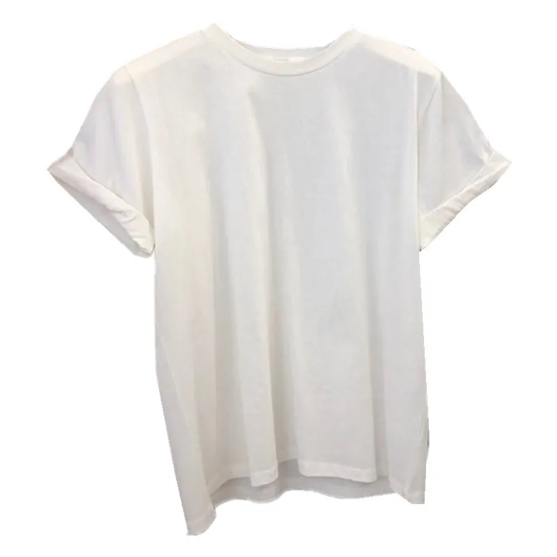 

Summer Fashion O Neck Short Rolled Up Sleeves Women's Blouses & Shirts, In available