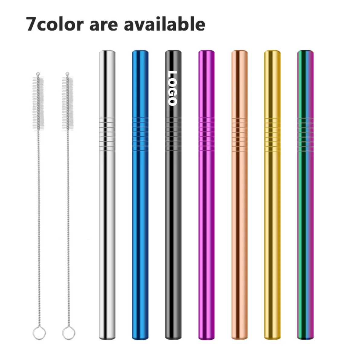 3Pcs Stainless Steel Boba Bubble Tea Drink Straw Wide 12mm Reusable Pointed End 