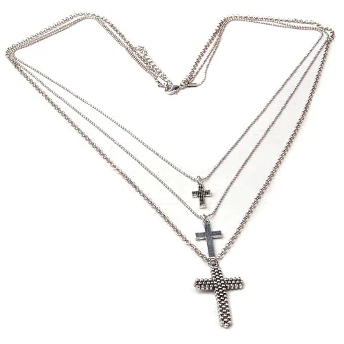 

Drop Shipping Wholesale Trendy New Arrival Girls Teething Vintage Multilayer Chain Corss Pendant Necklace