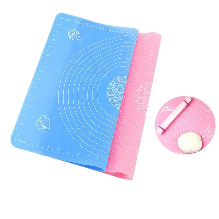 

Eco-friendly Silicone Reusable Rolling Kneading Dough Mat, Blue,pink