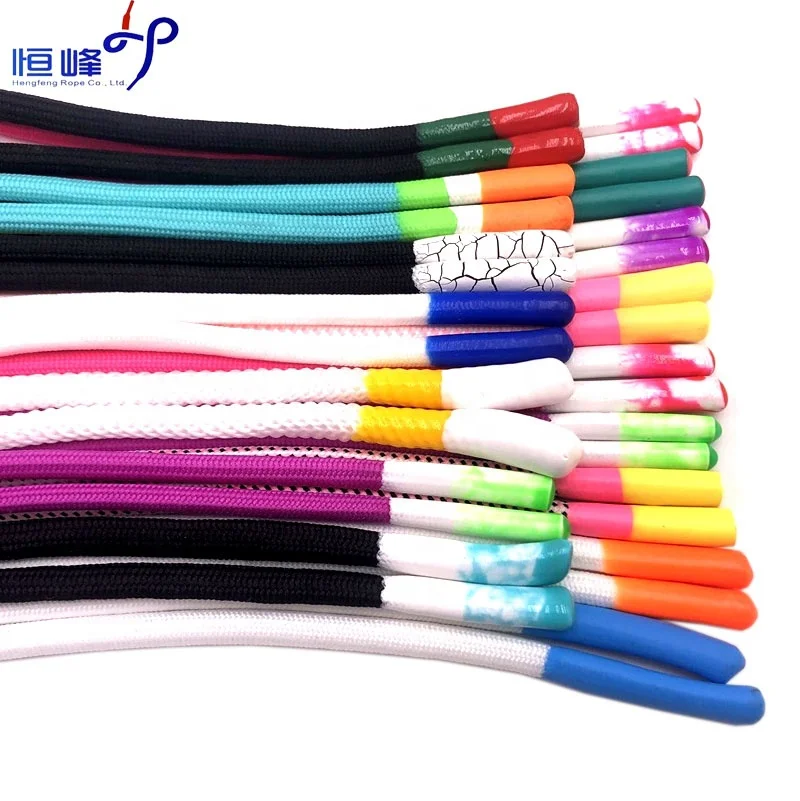 

Fashion Polyester with silicone tips string garment cord silicone dipped Draw cords, Picture color or custom color