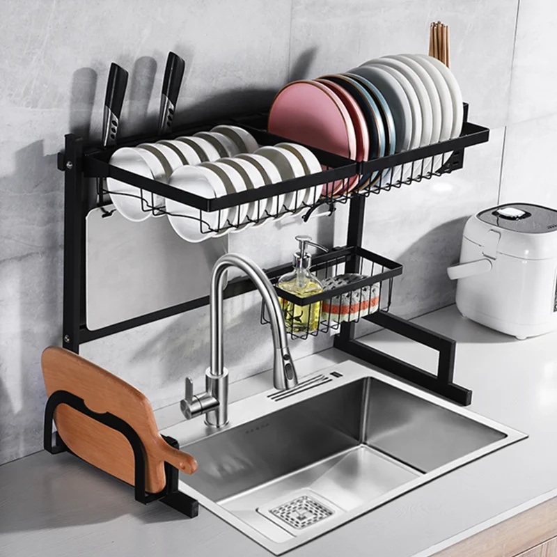 

65cm Kitchen storage holders racks stainless steel dish rack use storage dish drainer