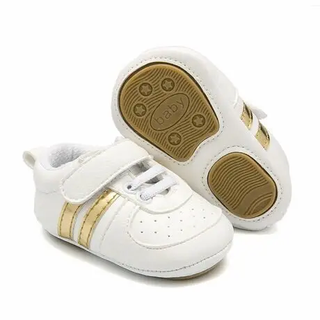 

High Quality Fashion Baby shoes Casual Sports Shoes Infant Prewalker, Black/white/white+gold/silver/gold