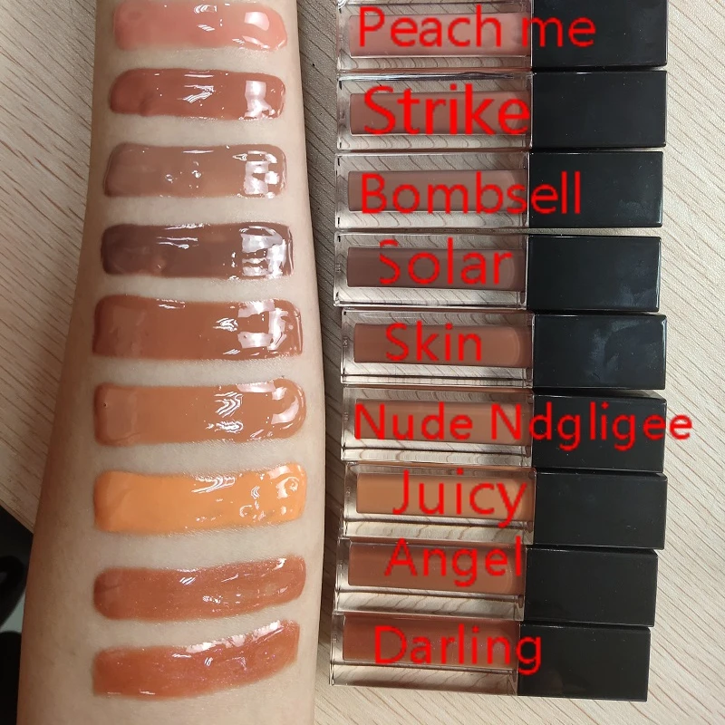 

ready to ship luxury lip gloss tube label silk luxury brand