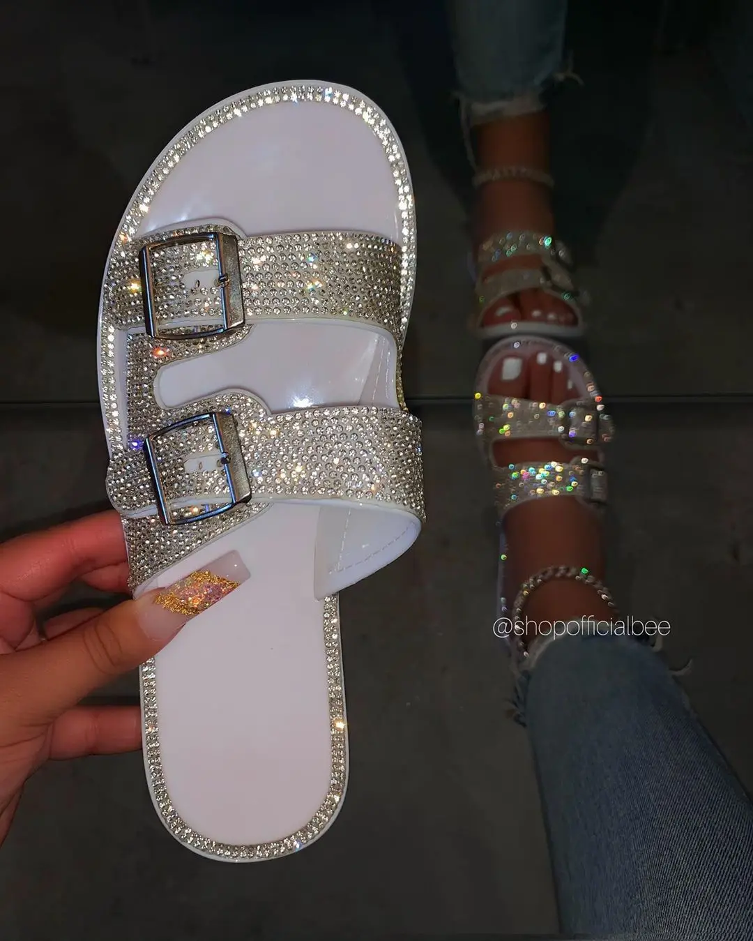 

New style women's 2021 Rhinestone buckle women jelly pvc sandals for ladies sandal slides slippers, Black,nude,clear