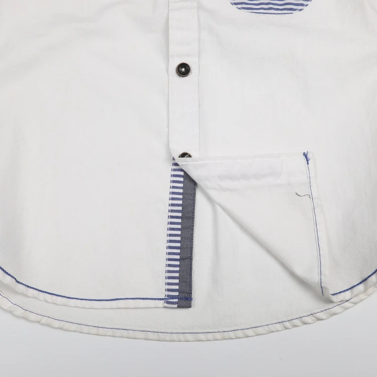 
Product warranty summer short sleeve cotton poplin pocket kid stylish shirts for boys 