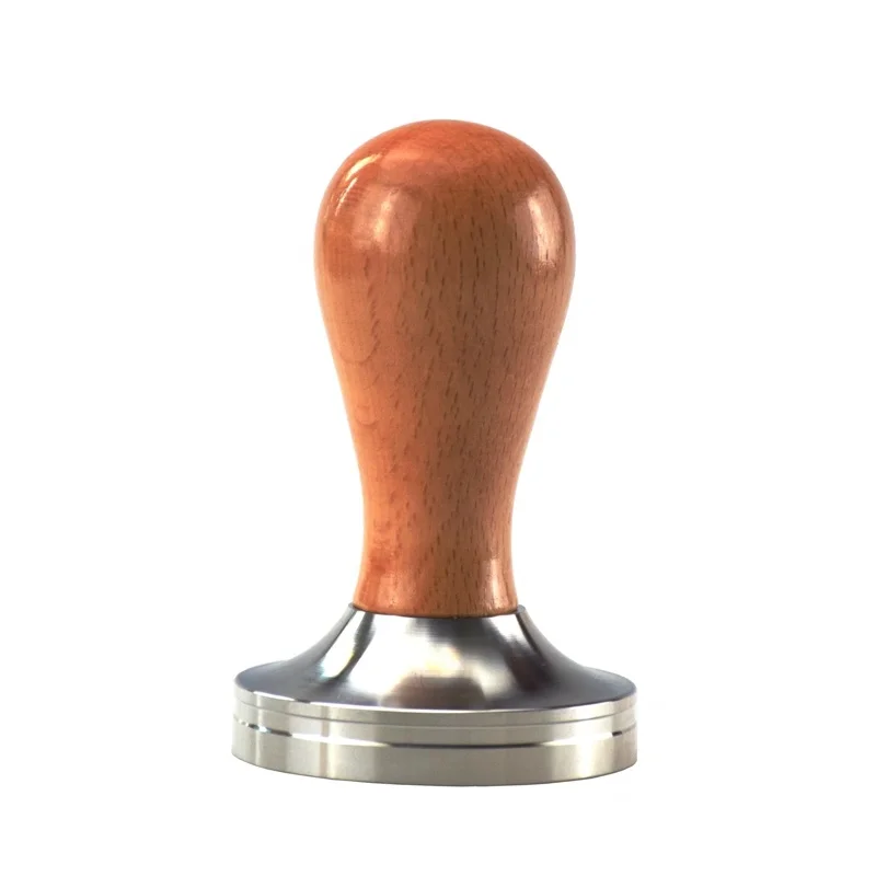 YE900 Wood Handle Pressure Powder Hammer Stainless Steel Solid Coffee Powder Machine 51/ 58mm Thick Filling Press