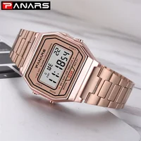 

PANARS 50M Waterproof Custom Digital Unisex Watch Luxury Gold Relojes de Mujer Saat Erkek Men Watch